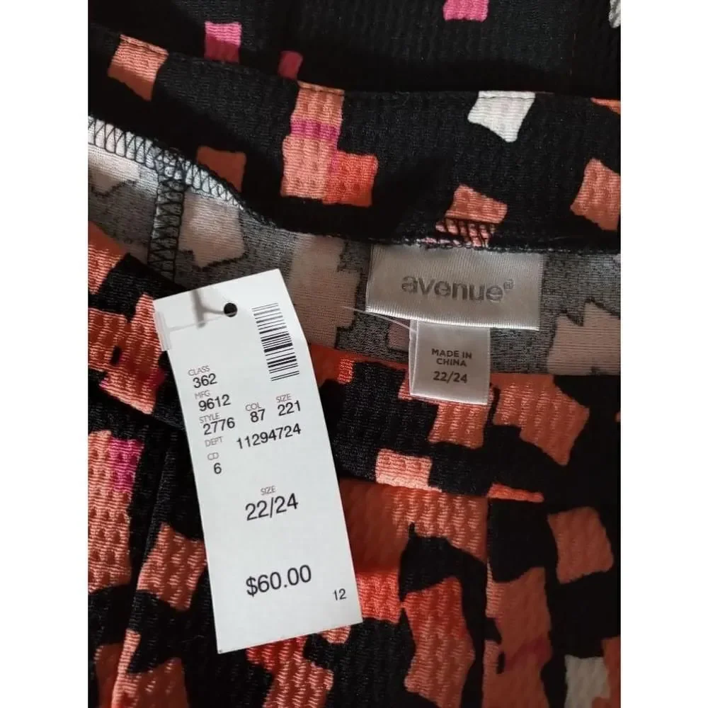 Avenue Dress Ladies 22 Black Coral Short sleeve‎ light weight
